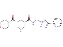 (3R*,5R*)-5-(morpholin-4-ylcarbonyl)-N-[(3-pyrazin-2-yl-1H-1,2,4-triazol-5-yl)methyl]piperidine-3-carboxamide