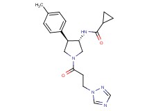 N-{(3S*,4R*)-4-(4-methylphenyl)-1-[3-(1H-1,2,4-triazol-1-yl)propanoyl]-3-pyrrolidinyl}cyclopropanecarboxamide