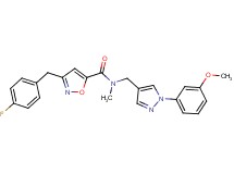 3-(4-fluorobenzyl)-N-{[1-(3-methoxyphenyl)-1H-pyrazol-4-yl]methyl}-N-methyl-5-isoxazolecarboxamide