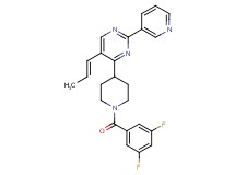 4-[1-(3,5-difluorobenzoyl)-4-piperidinyl]-5-[(1E)-1-propen-1-yl]-2-(3-pyridinyl)pyrimidine
