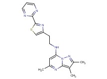 2,3,5-trimethyl-N-[2-(2-pyrimidin-2-yl-1,3-thiazol-4-yl)ethyl]pyrazolo[1,5-a]pyrimidin-7-amine
