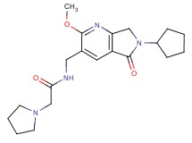 N-[(6-cyclopentyl-2-methoxy-5-oxo-6,7-dihydro-5H-pyrrolo[3,4-b]pyridin-3-yl)methyl]-2-pyrrolidin-1-ylacetamide