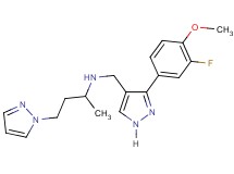N-{[3-(3-fluoro-4-methoxyphenyl)-1H-pyrazol-4-yl]methyl}-4-(1H-pyrazol-1-yl)-2-butanamine