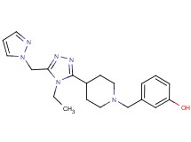 3-({4-[4-ethyl-5-(1H-pyrazol-1-ylmethyl)-4H-1,2,4-triazol-3-yl]piperidin-1-yl}methyl)phenol