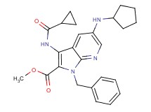 methyl 1-benzyl-5-(cyclopentylamino)-3-[(cyclopropylcarbonyl)amino]-1H-pyrrolo[2,3-b]pyridine-2-carboxylate
