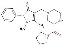 1,5-dimethyl-2-phenyl-4-{[3-(1-pyrrolidinylcarbonyl)-1-piperazinyl]methyl}-1,2-dihydro-3H-pyrazol-3-one