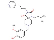 8-(4-hydroxy-3-methoxybenzyl)-1-(3-methylbutyl)-3-[3-(4-pyridinyl)propyl]-1,3,8-triazaspiro[4.5]decane-2,4-dione