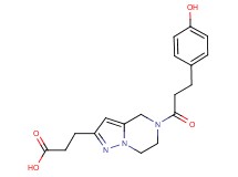 3-{5-[3-(4-hydroxyphenyl)propanoyl]-4,5,6,7-tetrahydropyrazolo[1,5-a]pyrazin-2-yl}propanoic acid