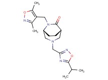(1S*,5R*)-6-[(3,5-dimethylisoxazol-4-yl)methyl]-3-[(5-isopropyl-1,2,4-oxadiazol-3-yl)methyl]-3,6-diazabicyclo[3.2.2]nonan-7-one