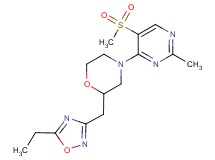 2-[(5-ethyl-1,2,4-oxadiazol-3-yl)methyl]-4-[2-methyl-5-(methylsulfonyl)pyrimidin-4-yl]morpholine