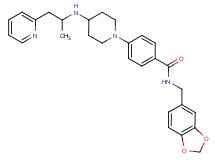N-(1,3-benzodioxol-5-ylmethyl)-4-(4-{[1-methyl-2-(2-pyridinyl)ethyl]amino}-1-piperidinyl)benzamide