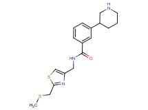 N-({2-[(methylthio)methyl]-1,3-thiazol-4-yl}methyl)-3-piperidin-3-ylbenzamide