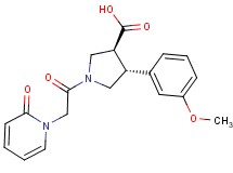 (3S*,4R*)-4-(3-methoxyphenyl)-1-[(2-oxopyridin-1(2H)-yl)acetyl]pyrrolidine-3-carboxylic acid
