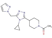 1-acetyl-4-[4-cyclopropyl-5-(1H-pyrazol-1-ylmethyl)-4H-1,2,4-triazol-3-yl]piperidine
