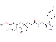 3-[2-(4-fluoro-3-methoxybenzyl)-5-oxo-2-pyrrolidinyl]-N-{[3-(4-fluorophenyl)-1H-pyrazol-4-yl]methyl}propanamide