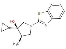 (3R*,4R*)-1-(1,3-benzothiazol-2-yl)-3-cyclopropyl-4-methylpyrrolidin-3-ol