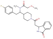 N-(2-(4-fluorophenyl)-1-{1-[(3-oxo-2,3-dihydro-1H-isoindol-1-yl)acetyl]-4-piperidinyl}ethyl)-2-methoxy-N-methylacetamide