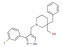 (3-benzyl-1-{[3-(3-fluorophenyl)-1H-pyrazol-4-yl]methyl}-3-piperidinyl)methanol