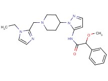 N-(1-{1-[(1-ethyl-1H-imidazol-2-yl)methyl]-4-piperidinyl}-1H-pyrazol-5-yl)-2-methoxy-2-phenylacetamide