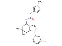 N-[1-(3-fluorophenyl)-6,6-dimethyl-4,5,6,7-tetrahydro-1H-indazol-4-yl]-2-(1-methyl-1H-pyrrol-3-yl)acetamide
