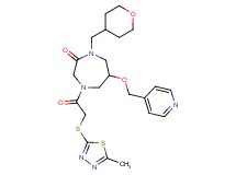 4-{[(5-methyl-1,3,4-thiadiazol-2-yl)thio]acetyl}-6-(4-pyridinylmethoxy)-1-(tetrahydro-2H-pyran-4-ylmethyl)-1,4-diazepan-2-one