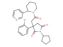 3-(2-chlorophenyl)-1-cyclopentyl-3-{2-oxo-2-[2-(3-pyridinyl)-1-piperidinyl]ethyl}-2,5-pyrrolidinedione
