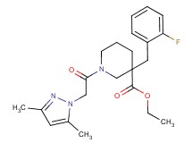 ethyl 1-[(3,5-dimethyl-1H-pyrazol-1-yl)acetyl]-3-(2-fluorobenzyl)-3-piperidinecarboxylate