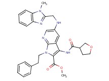 methyl 5-{[(1-methyl-1H-benzimidazol-2-yl)methyl]amino}-1-(2-phenylethyl)-3-[(tetrahydro-3-furanylcarbonyl)amino]-1H-pyrrolo[2,3-b]pyridine-2-carboxylate