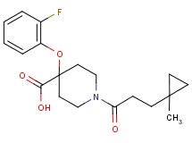 4-(2-fluorophenoxy)-1-[3-(1-methylcyclopropyl)propanoyl]piperidine-4-carboxylic acid
