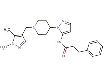 N-(1-{1-[(1,5-dimethyl-1H-pyrazol-4-yl)methyl]-4-piperidinyl}-1H-pyrazol-5-yl)-3-phenylpropanamide