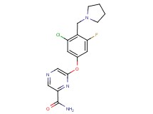 6-[3-chloro-5-fluoro-4-(pyrrolidin-1-ylmethyl)phenoxy]pyrazine-2-carboxamide