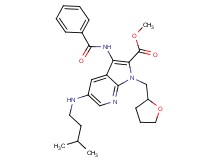 methyl 3-(benzoylamino)-5-[(3-methylbutyl)amino]-1-(tetrahydro-2-furanylmethyl)-1H-pyrrolo[2,3-b]pyridine-2-carboxylate