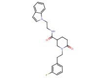 1-[2-(3-fluorophenyl)ethyl]-N-[2-(1H-indol-1-yl)ethyl]-6-oxo-3-piperidinecarboxamide