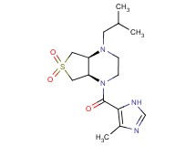 (4aR*,7aS*)-1-isobutyl-4-[(4-methyl-1H-imidazol-5-yl)carbonyl]octahydrothieno[3,4-b]pyrazine 6,6-dioxide