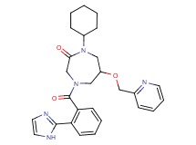 1-cyclohexyl-4-[2-(1H-imidazol-2-yl)benzoyl]-6-(2-pyridinylmethoxy)-1,4-diazepan-2-one