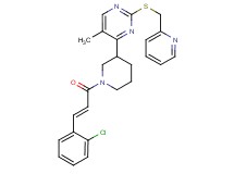 4-{1-[(2E)-3-(2-chlorophenyl)-2-propenoyl]-3-piperidinyl}-5-methyl-2-[(2-pyridinylmethyl)thio]pyrimidine