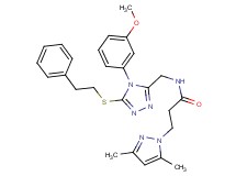 3-(3,5-dimethyl-1H-pyrazol-1-yl)-N-({4-(3-methoxyphenyl)-5-[(2-phenylethyl)thio]-4H-1,2,4-triazol-3-yl}methyl)propanamide