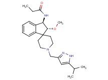 N-{(2R*,3R*)-1'-[(5-isopropyl-1H-pyrazol-3-yl)methyl]-2-methoxy-2,3-dihydrospiro[indene-1,4'-piperidin]-3-yl}propanamide