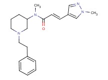 (2E)-N-methyl-3-(1-methyl-1H-pyrazol-4-yl)-N-[1-(2-phenylethyl)-3-piperidinyl]acrylamide