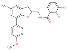 3-chloro-2-fluoro-N-{[7-(6-methoxy-3-pyridazinyl)-5-methyl-2,3-dihydro-1-benzofuran-2-yl]methyl}benzamide