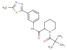 1-(2,2-dimethylpropanoyl)-N-[3-(5-methyl-1,3,4-thiadiazol-2-yl)phenyl]-2-piperidinecarboxamide