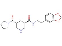 (3R*,5R*)-N-[2-(1,3-benzodioxol-5-yl)ethyl]-5-(pyrrolidin-1-ylcarbonyl)piperidine-3-carboxamide