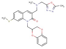1-(2,3-dihydro-1,4-benzodioxin-2-ylmethyl)-3-({methyl[(5-methyl-1,3,4-oxadiazol-2-yl)methyl]amino}methyl)-7-(methylthio)-2(1H)-quinolinone