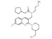 N-({7-chloro-2-[3-(hydroxymethyl)-1-piperidinyl]-3-quinolinyl}methyl)-2-cyclopentyl-N-(2-methoxyethyl)acetamide