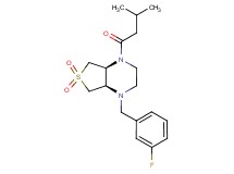 (4aS*,7aR*)-1-(3-fluorobenzyl)-4-(3-methylbutanoyl)octahydrothieno[3,4-b]pyrazine 6,6-dioxide