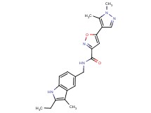 5-(1,5-dimethyl-1H-pyrazol-4-yl)-N-[(2-ethyl-3-methyl-1H-indol-5-yl)methyl]isoxazole-3-carboxamide