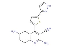 2,6-diamino-4-[5-(1H-pyrazol-3-yl)-2-thienyl]-5,6,7,8-tetrahydroquinoline-3-carbonitrile