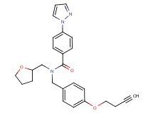N-[4-(3-butyn-1-yloxy)benzyl]-4-(1H-pyrazol-1-yl)-N-(tetrahydro-2-furanylmethyl)benzamide