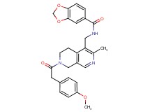 N-({7-[(4-methoxyphenyl)acetyl]-3-methyl-5,6,7,8-tetrahydro-2,7-naphthyridin-4-yl}methyl)-1,3-benzodioxole-5-carboxamide