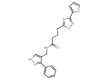 4-[3-(2-furyl)-1,2,4-oxadiazol-5-yl]-N-[(3-phenyl-1H-pyrazol-4-yl)methyl]butanamide